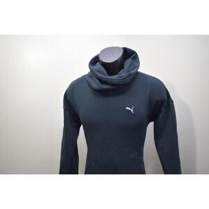 Puma Sport Turtleneck Sweater Cotton Blend Black Pull Over Womens Size XS XSMALL